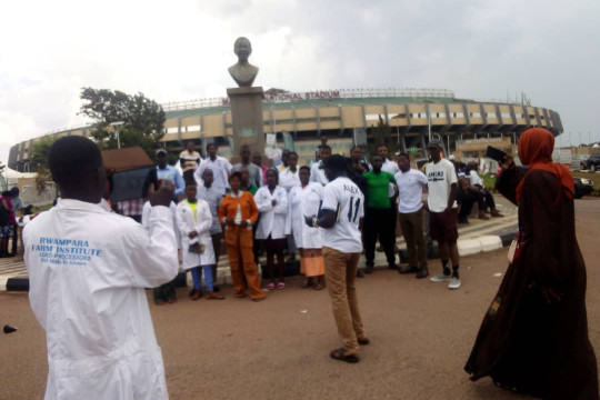 STUDENTS AT NAMBOLE STADIUM